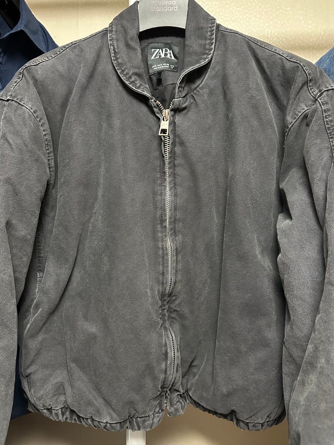 자라 zara 패딩 데님 점퍼 블랙 M 상품이미지1