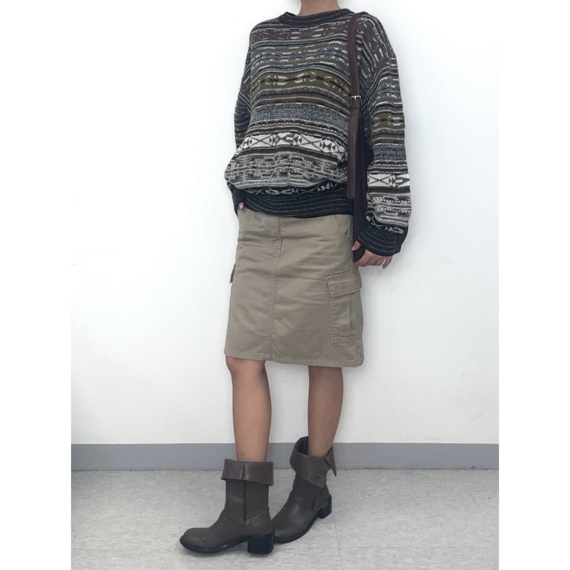 빈티지 베이지 카고 스커트 y2k 상품이미지1