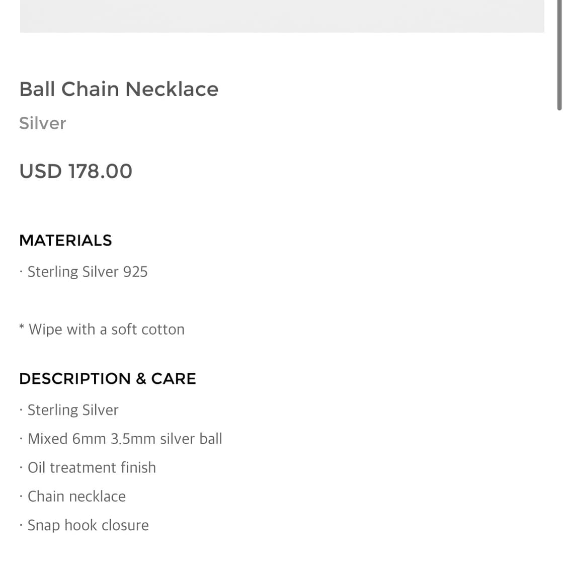 Youth Ball Chain Necklace 상품이미지3