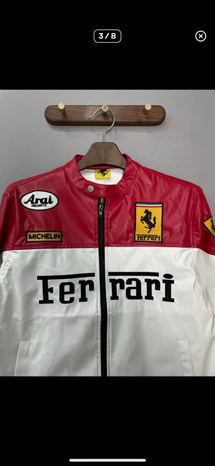 페라리 F1 자수로고 레드 레더자켓 A3399 상품이미지3