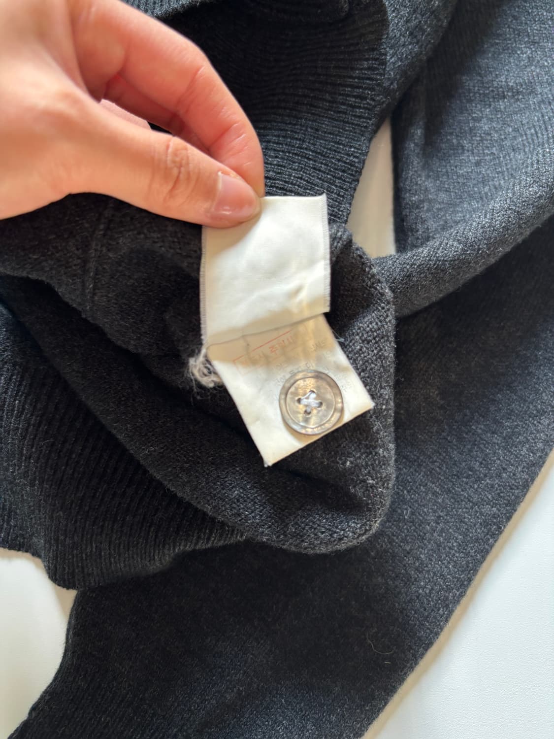 Polo 폴로 랄프로렌 램스울 차콜 컬러 브이넥 가디건 상품이미지6