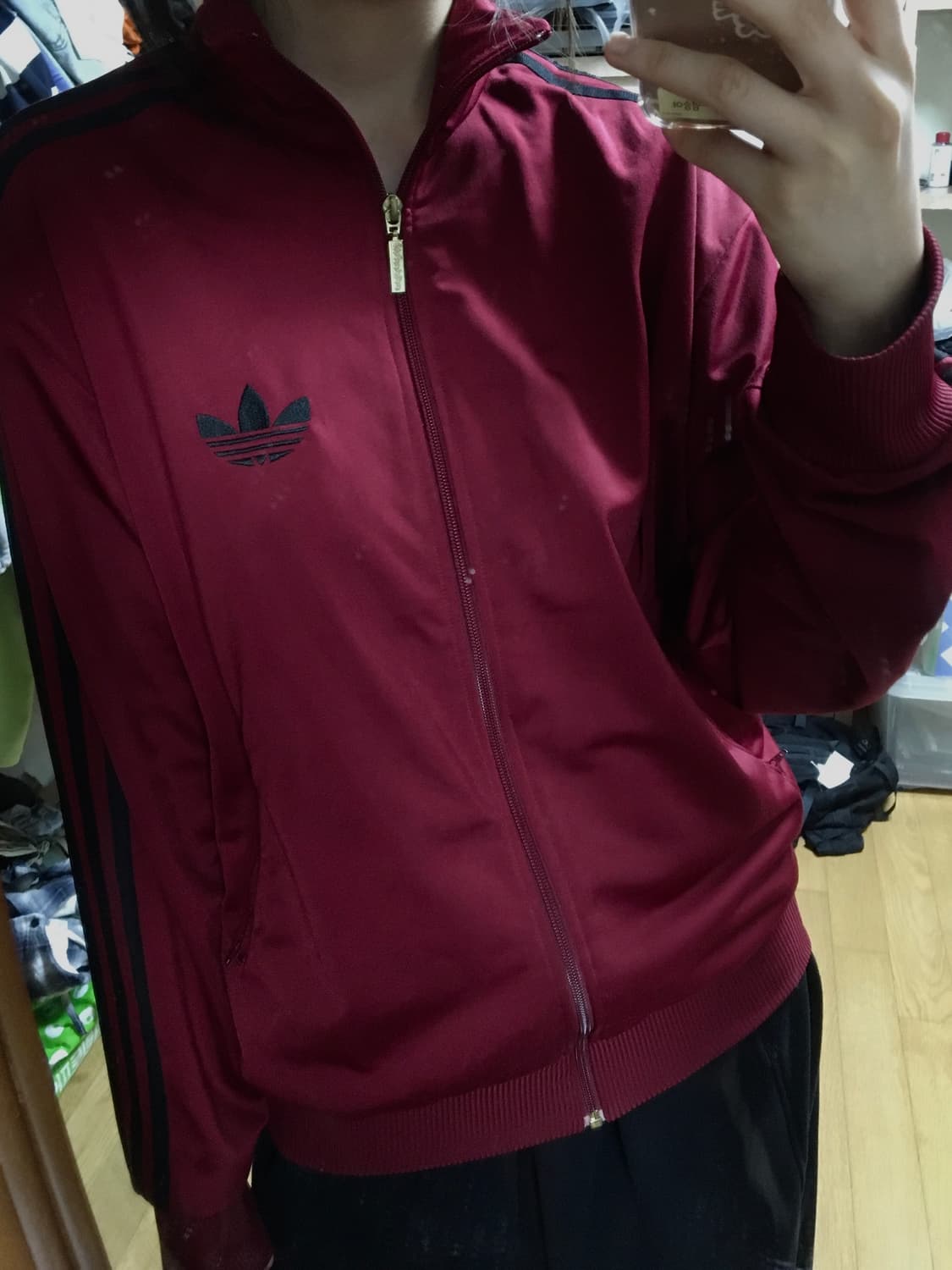 (희귀) 아디다스 버건디블랙 져지 상품이미지2