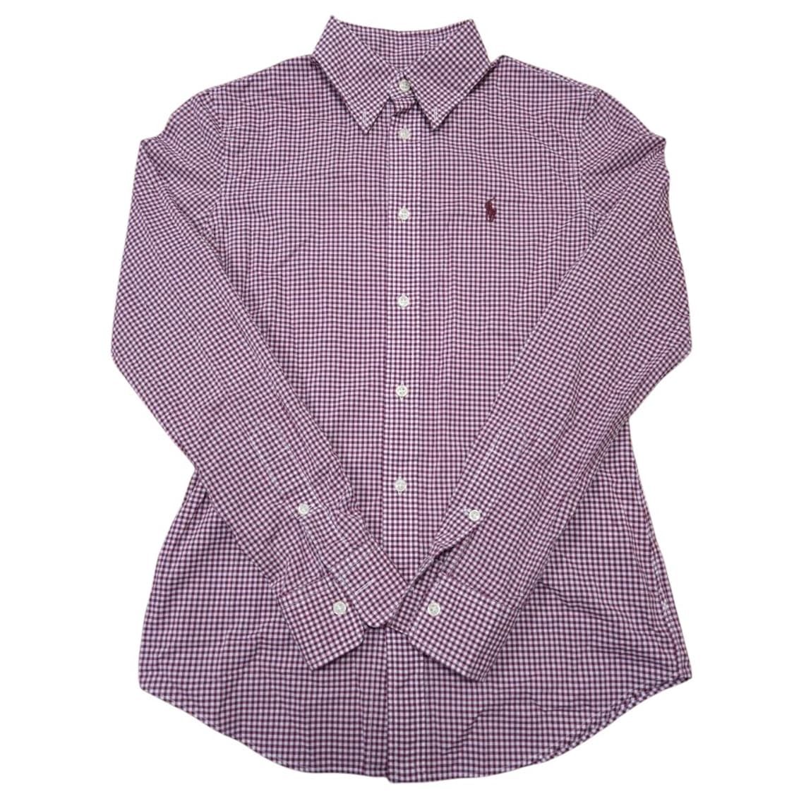 바배) 폴로 랄프로렌 슬림핏 버건디 체크 패턴 셔츠 상품이미지1