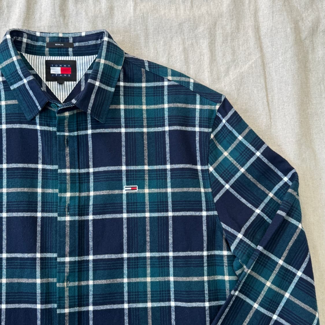 타미진스 그린 플란넬 체크셔츠 XL 상품이미지2