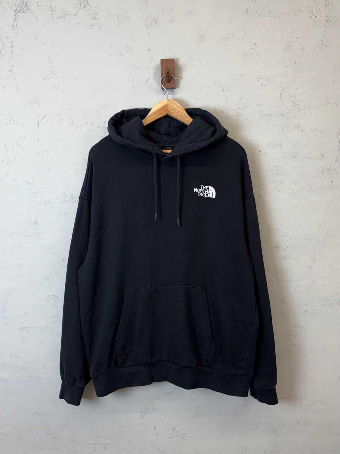 노스페이스 빅 스퀘어 로고 블랙 후드티 상품이미지2