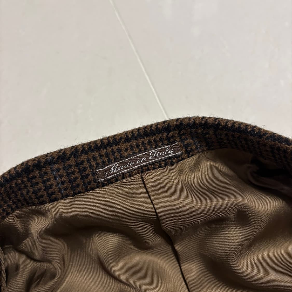 정품 에르메네질도 제냐 브라운 타탄체크 울 캐시미어 블레이저 자켓 상품이미지7