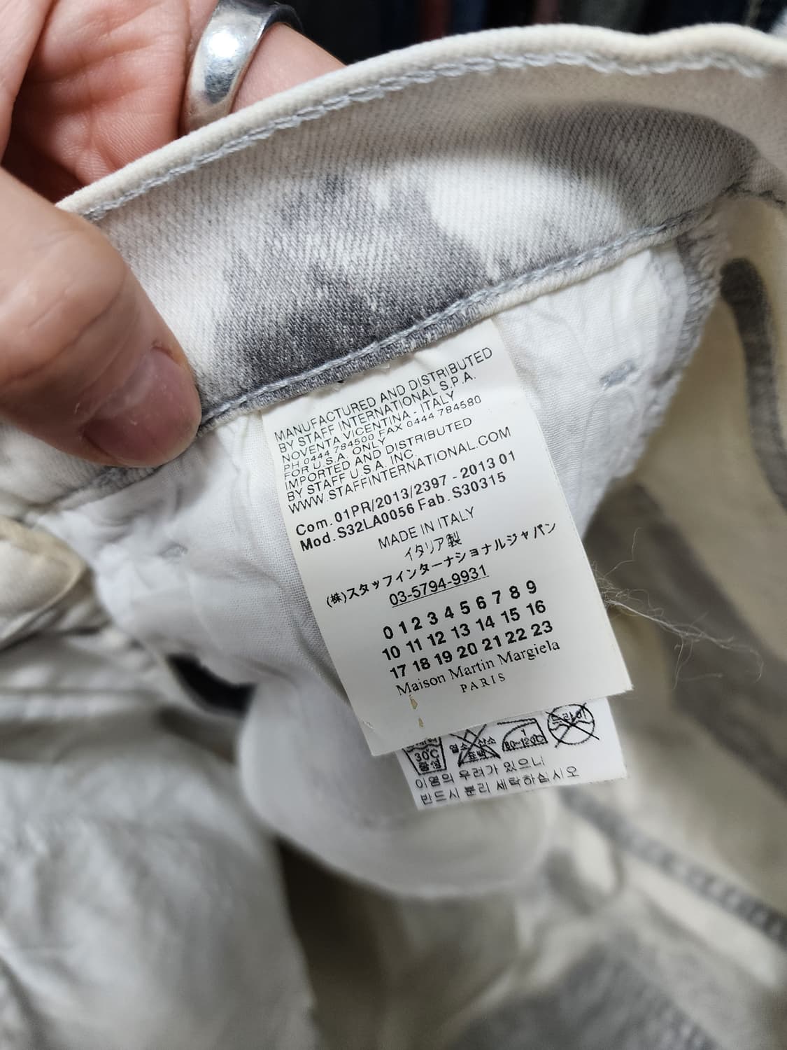mm6 메종마르지엘라 더티 핸드페인팅 화이트 데님 상품이미지6