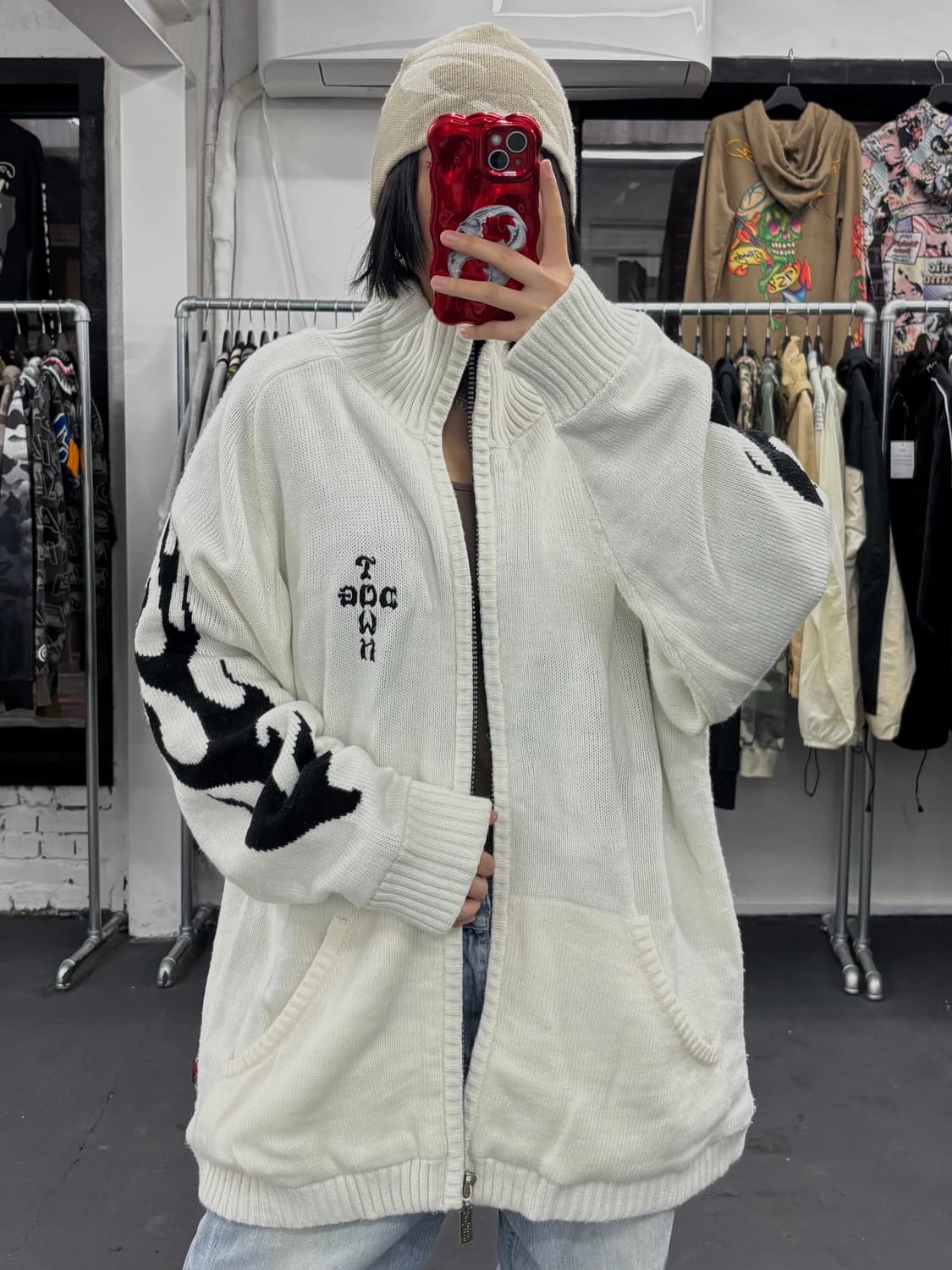 도그타운 블랙드래곤 니트집업 상품이미지1