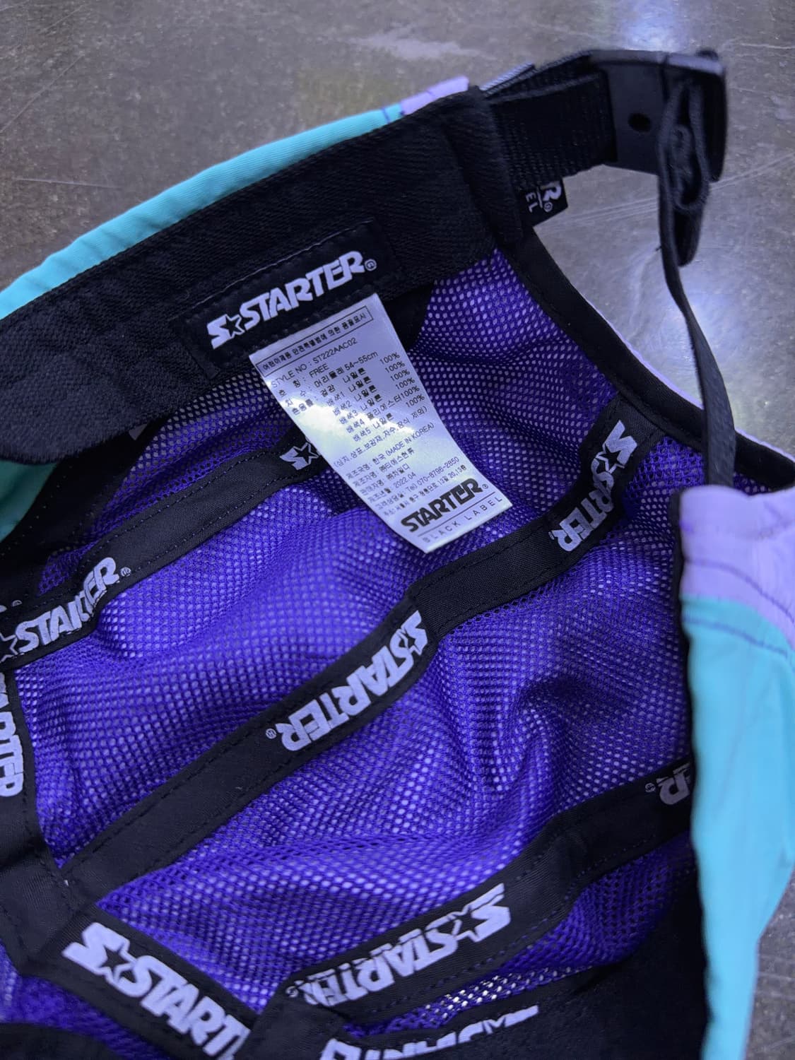 스타터 컬러 블록 배색 나일론 메쉬 캠프캡 모자 상품이미지6