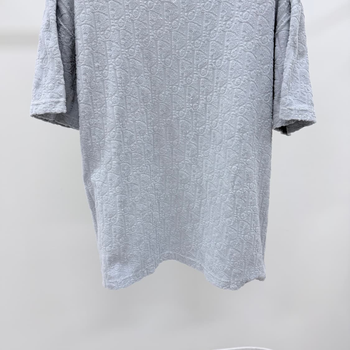 [S급/XL] 디올 오블리크 테리 코튼 반팔 티셔츠 스카이블루 상품이미지3