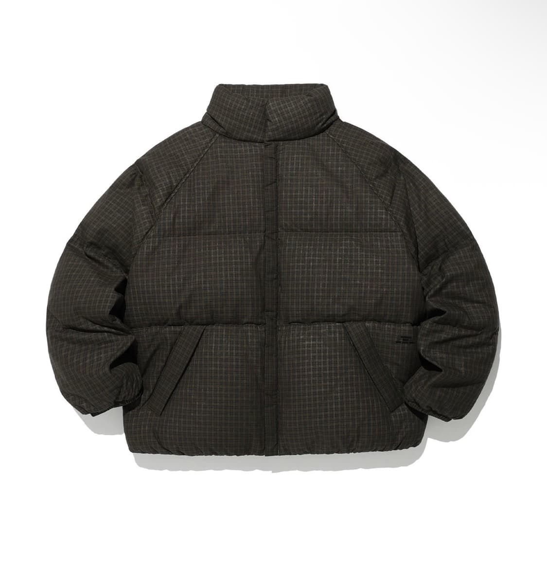 나이스고스트클럽 체크다운 패딩 브라운 상품이미지1