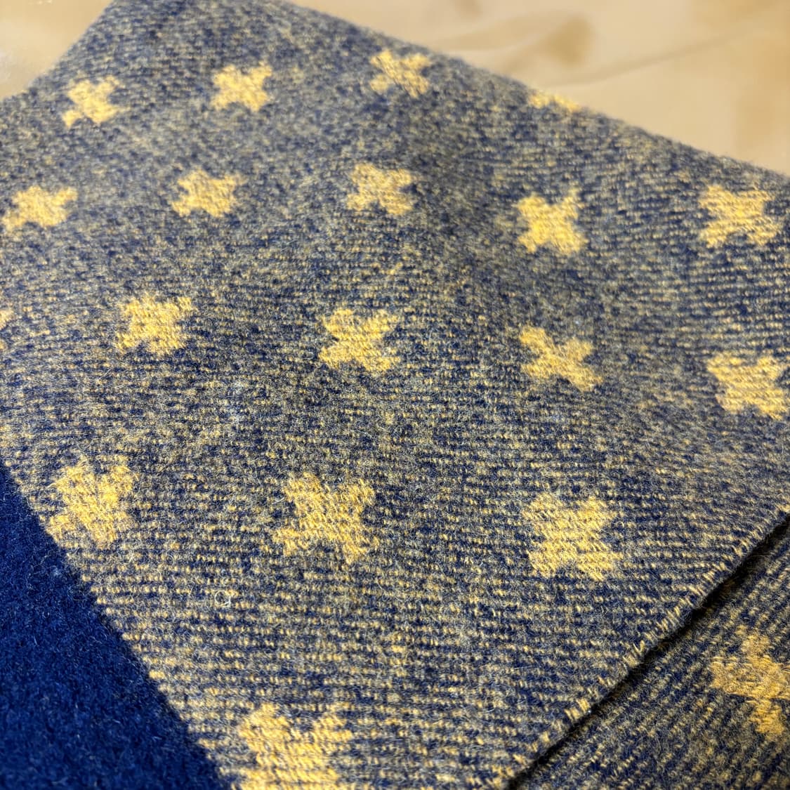 Beams 빔즈 투톤 브라운 네이비 머플러 목도리 상품이미지3