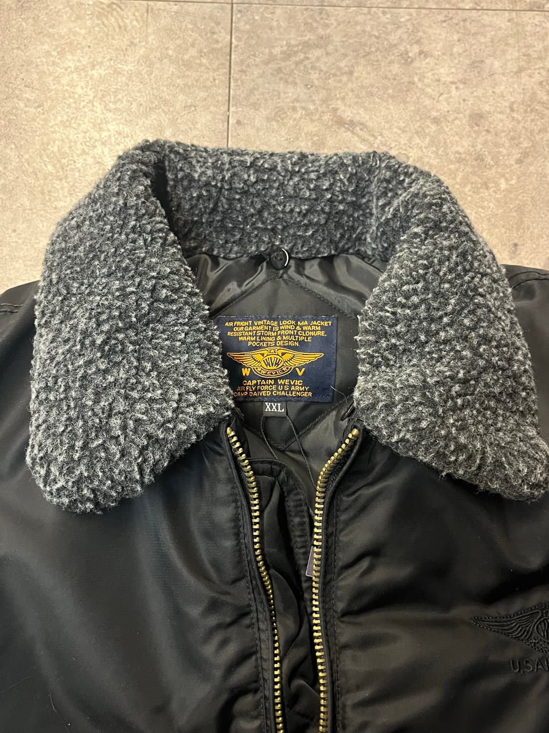 캡틴 위빅 쉐르파 ma1 항공점퍼 블랙 2XL #csz1931 상품이미지3