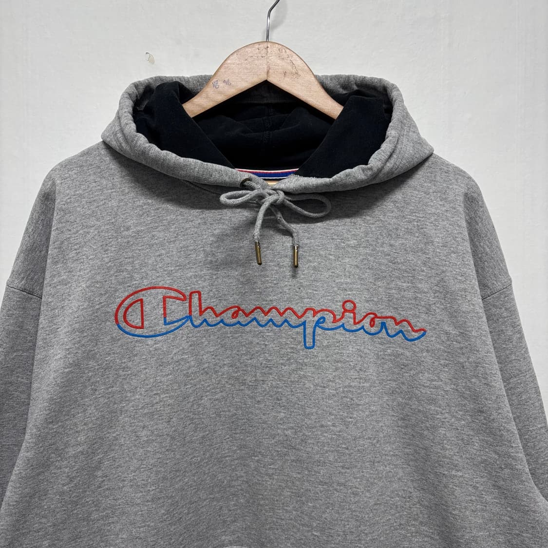 챔피온 그레이 빅로고 후드티 상품이미지2