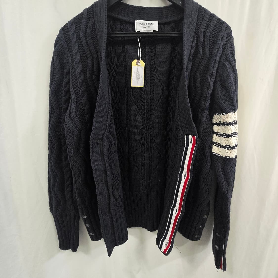 톰브라운 네이비 4선 케이블 가디건 상품이미지5