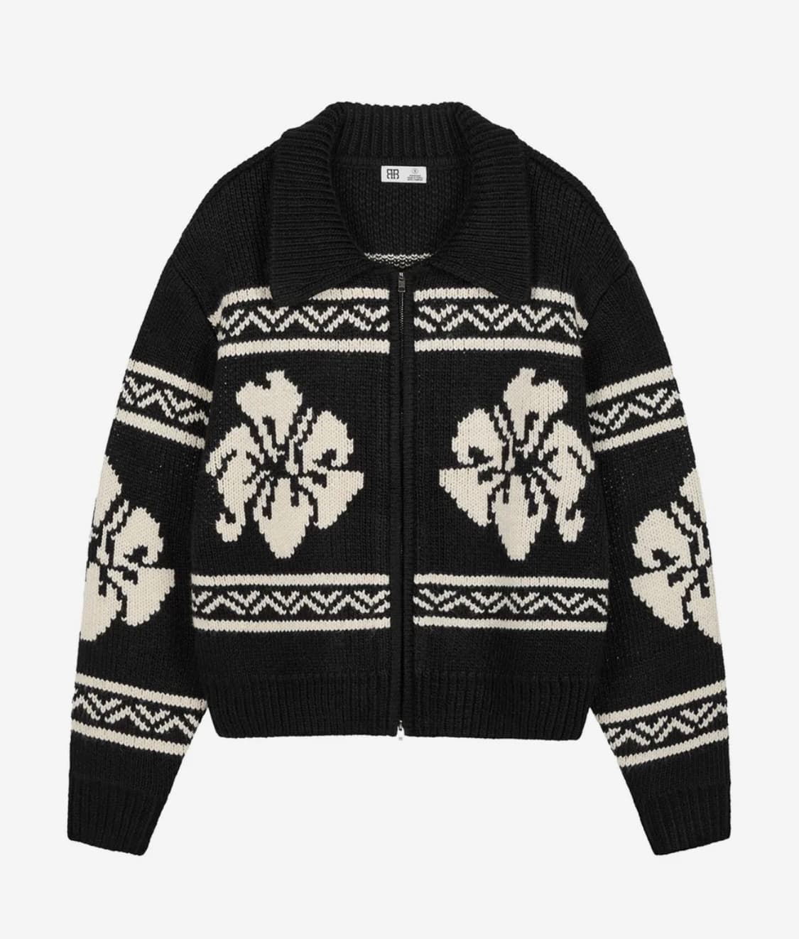 락케이크 Flower Cowichan Cardigan black 상품이미지1