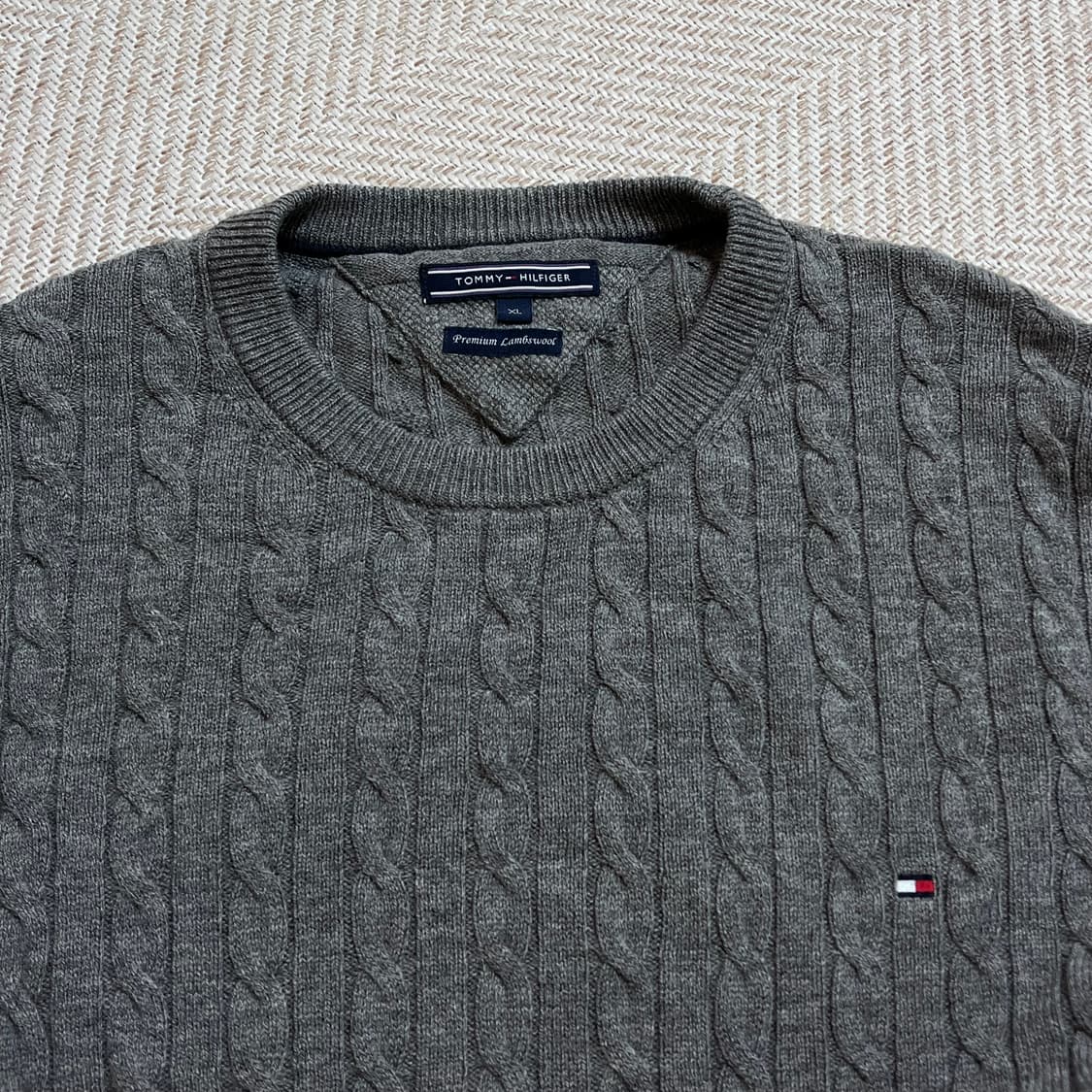 [정품] 타미 그레이 프리미엄 램울 꽈배기 니트 [ XL ] 상품이미지3