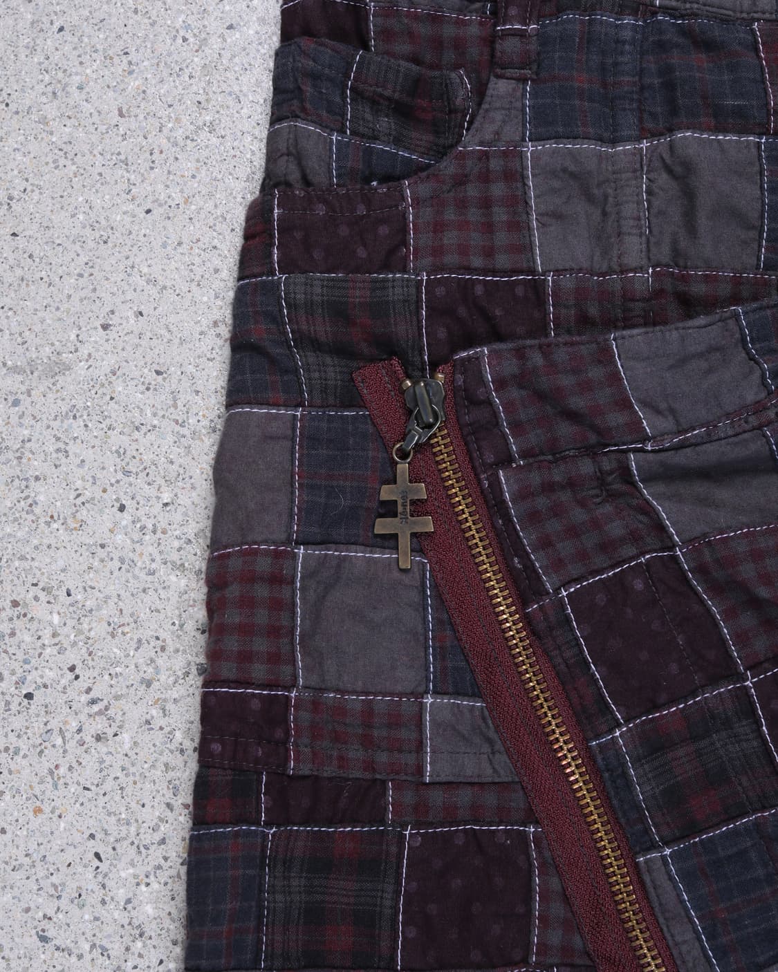 Né-net 2000s Patchwork Check Wrap Skirt 상품이미지3