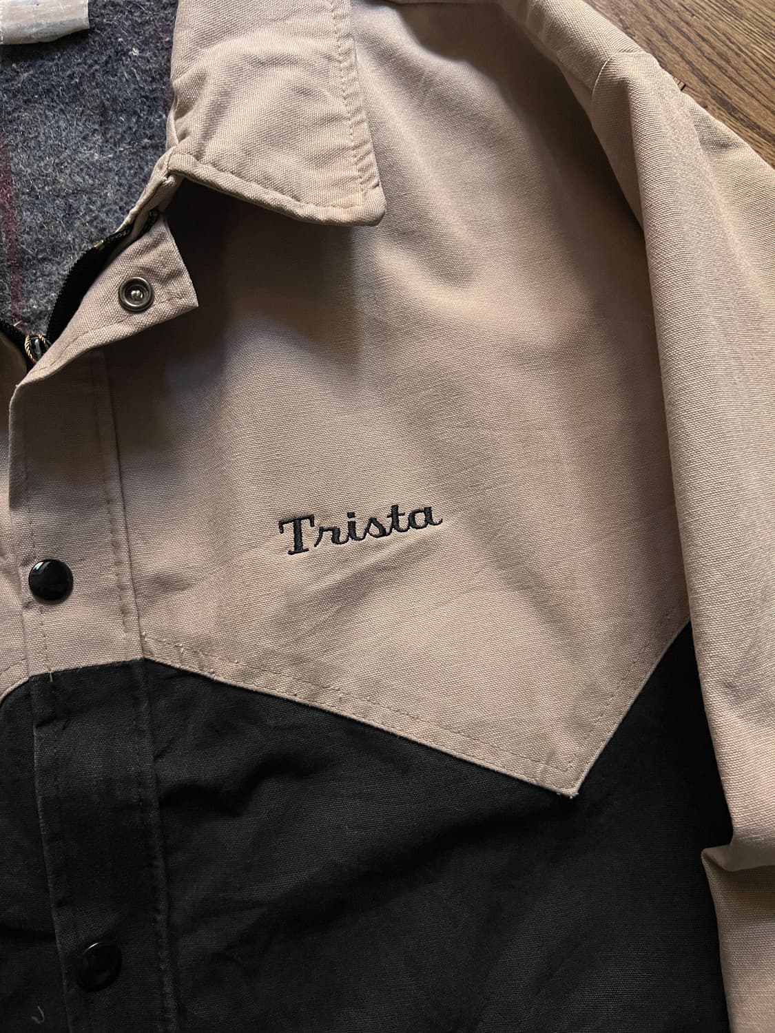 [XL]80's Made in USA 요크 캔버스 블랭킷 워크자켓 상품이미지3