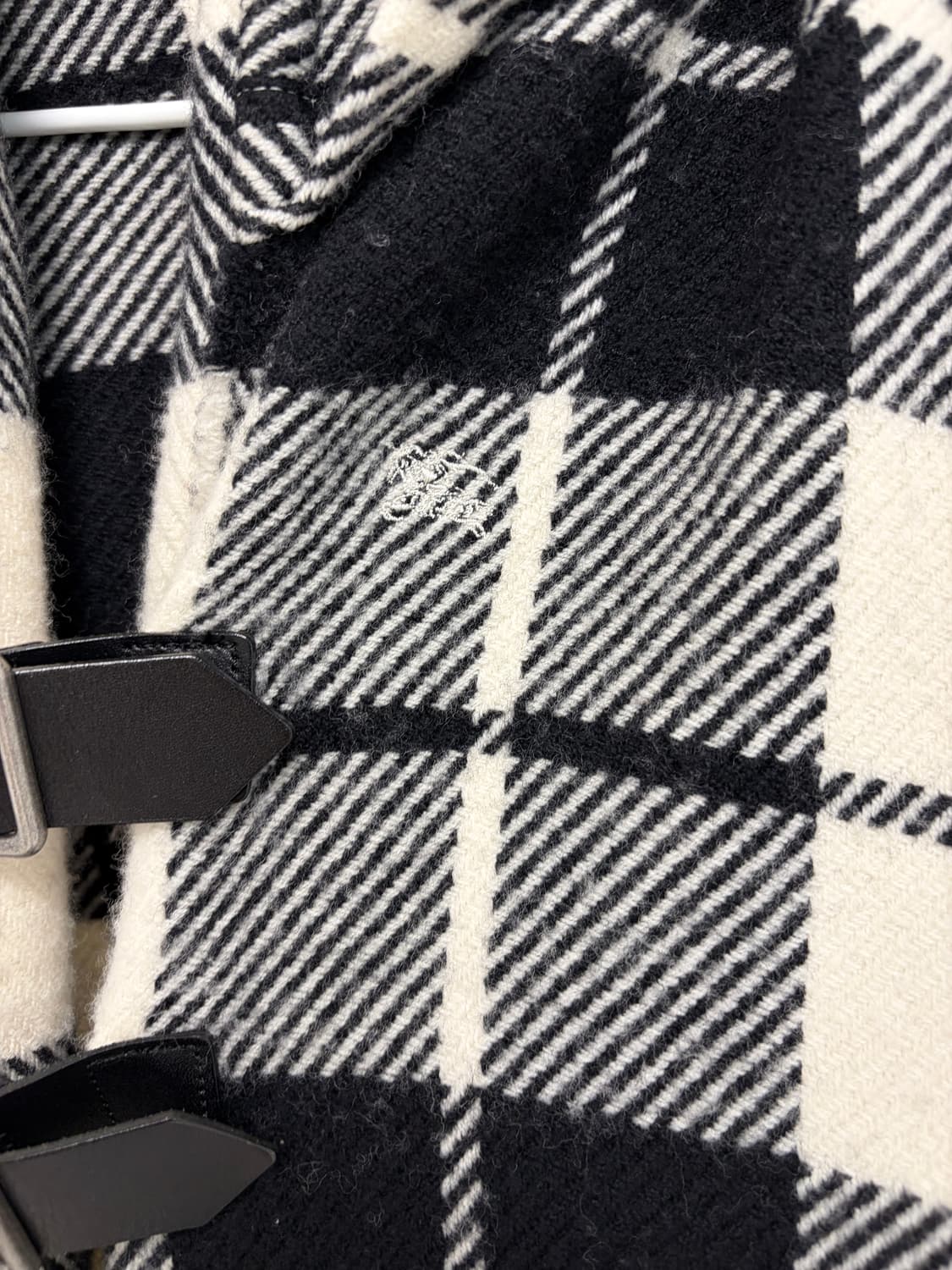 버버리 블랙 체크 후드 판초 숄 머플러 상품이미지5