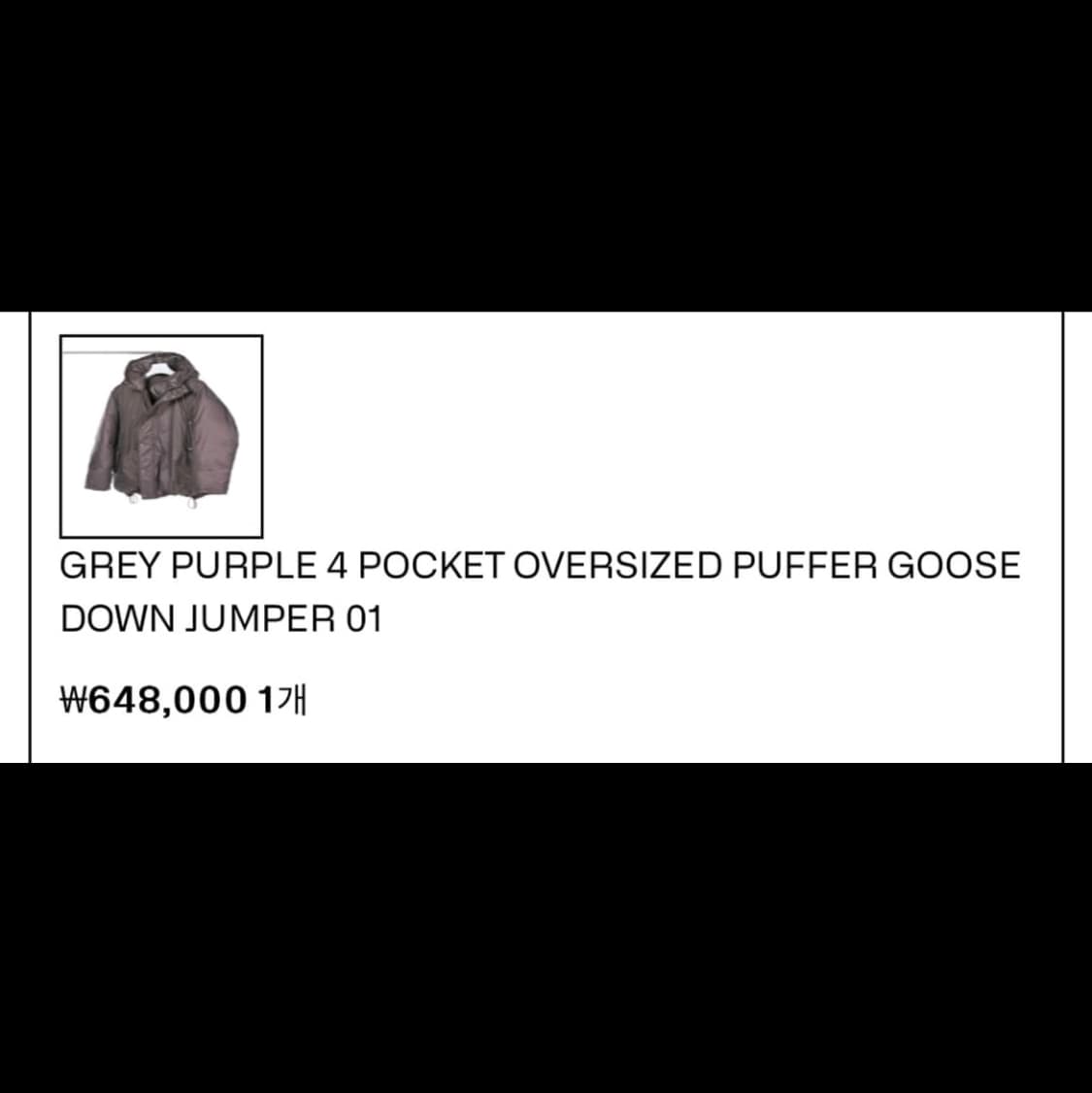 이얼즈어고 그레이퍼플 오버사이즈 푸퍼 구스다운 패딩 상품이미지3