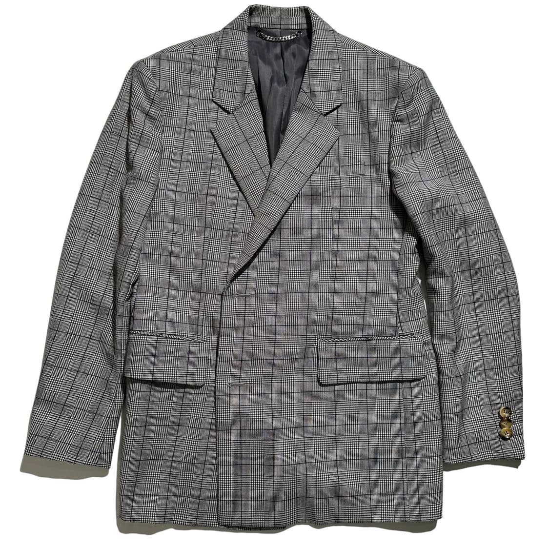 솔리드옴므 모헤어 블렌드 글렌체크 스냅버튼 더블블레이저 상품이미지1