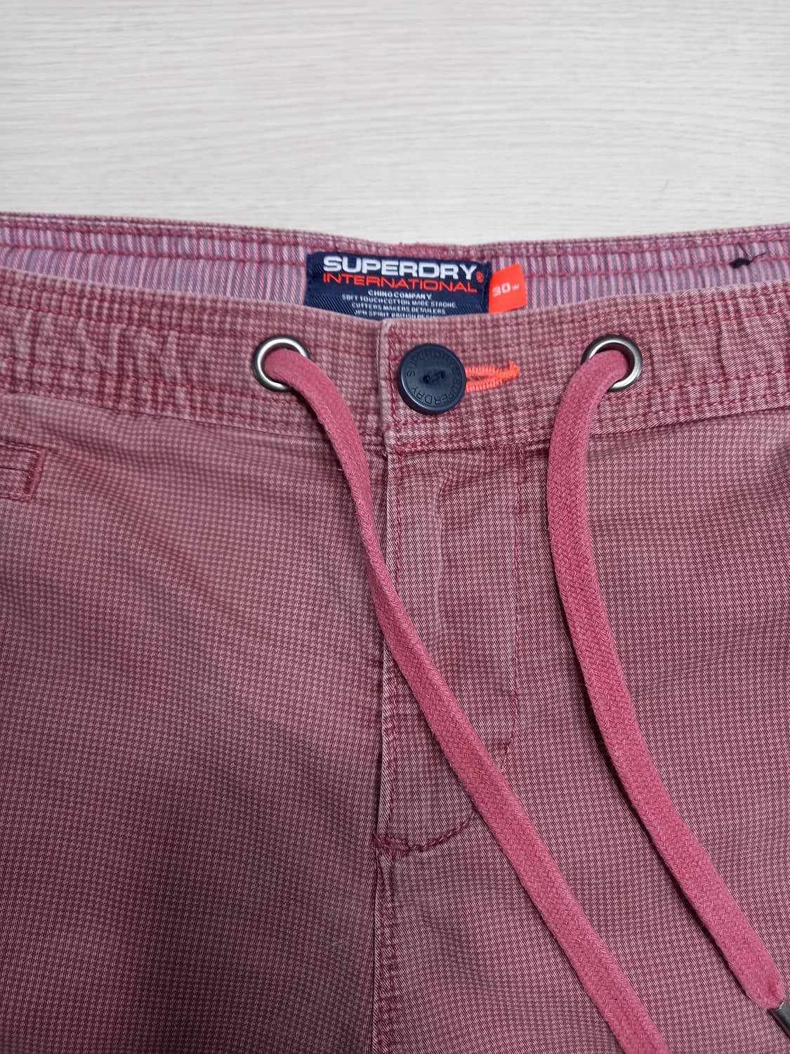 33 SUPERDRY 스판 치노 반바지 버건디 33-461 상품이미지3