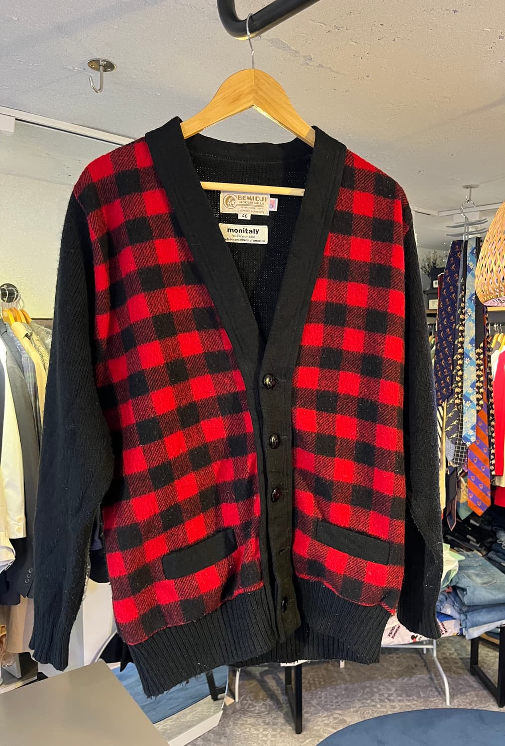 모니탤리 × 베미지 울렌 밀스 울 가디건(미국제) 상품이미지1