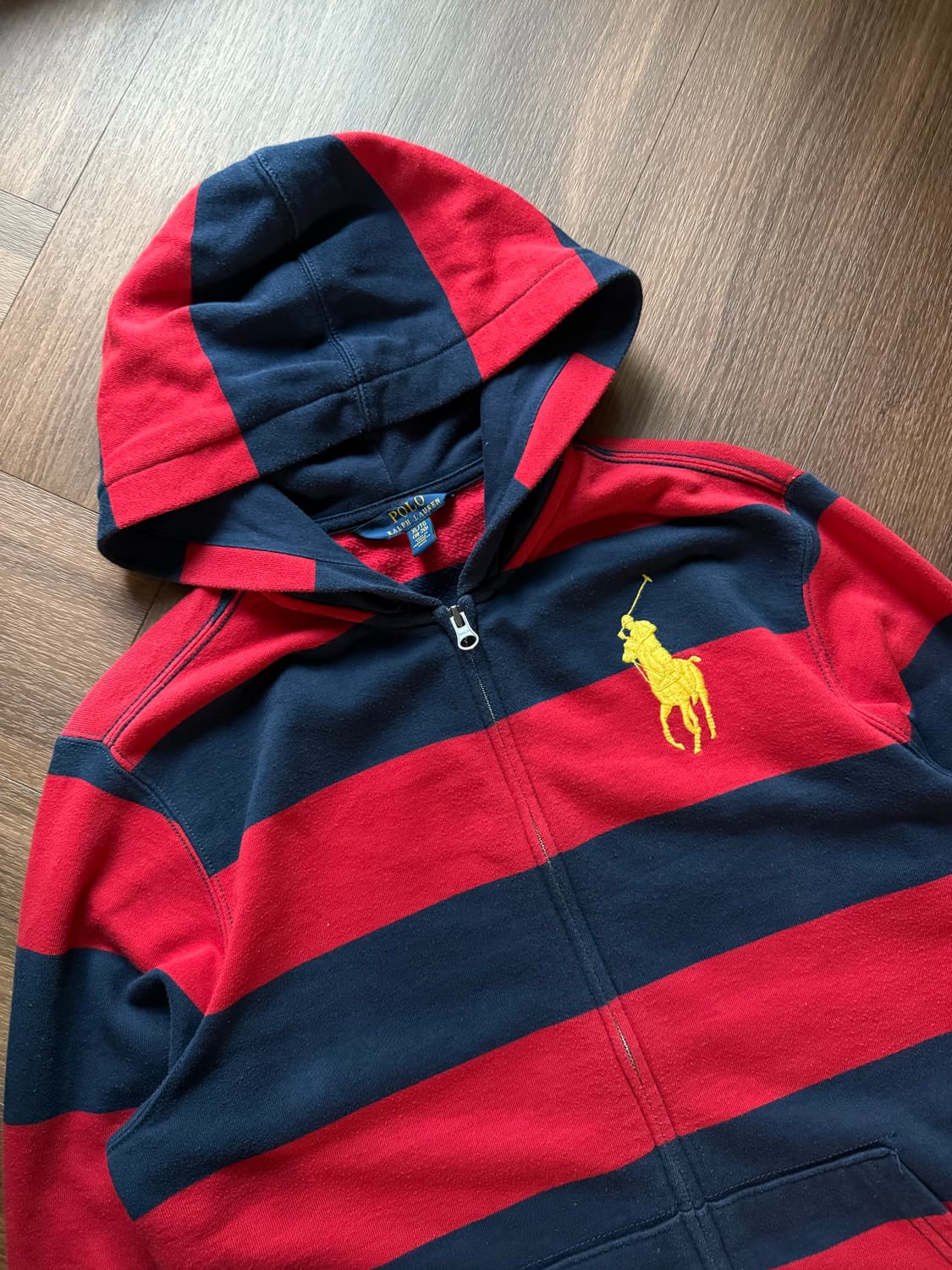 폴로 랄프로렌 빅포니로고 스트라이프 후드집업 상품이미지6