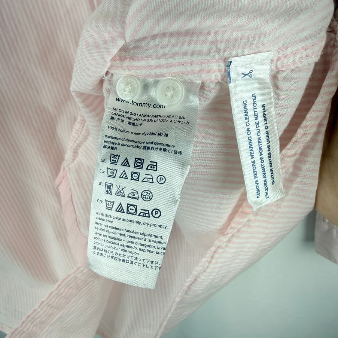 (M) 타미힐피거 우먼스 스트라이프 셔츠 핑크 상품이미지6