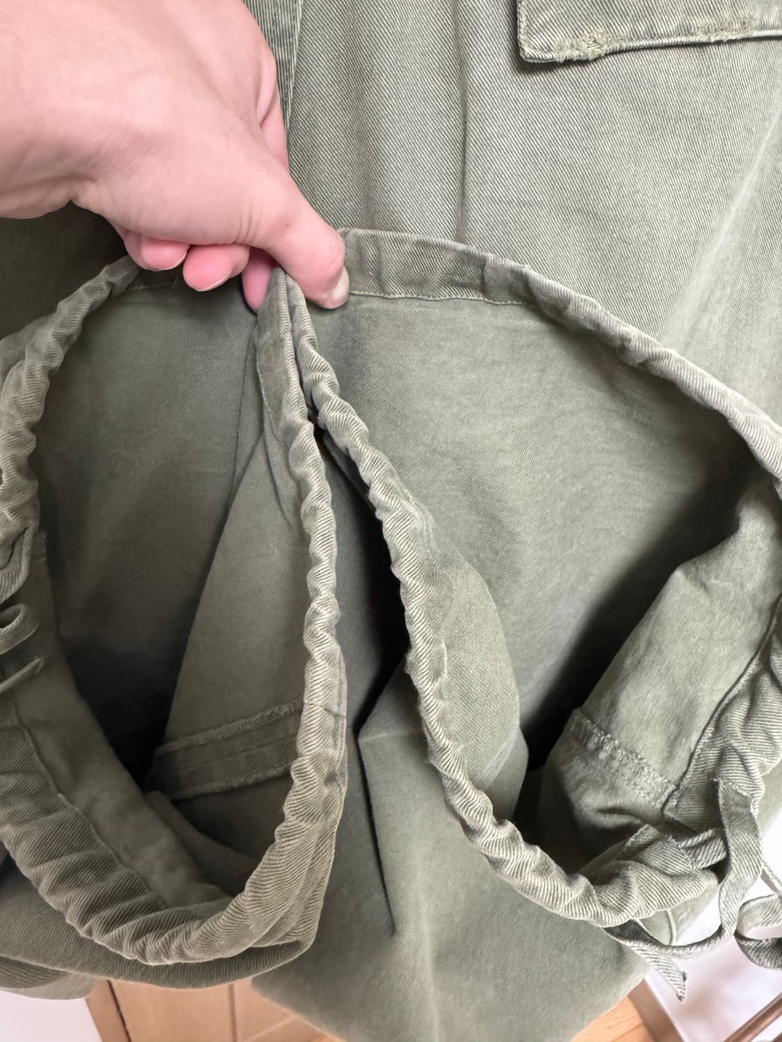 [3] 논노드 더블 포켓 카고 팬츠 빈티지 카키 상품이미지4