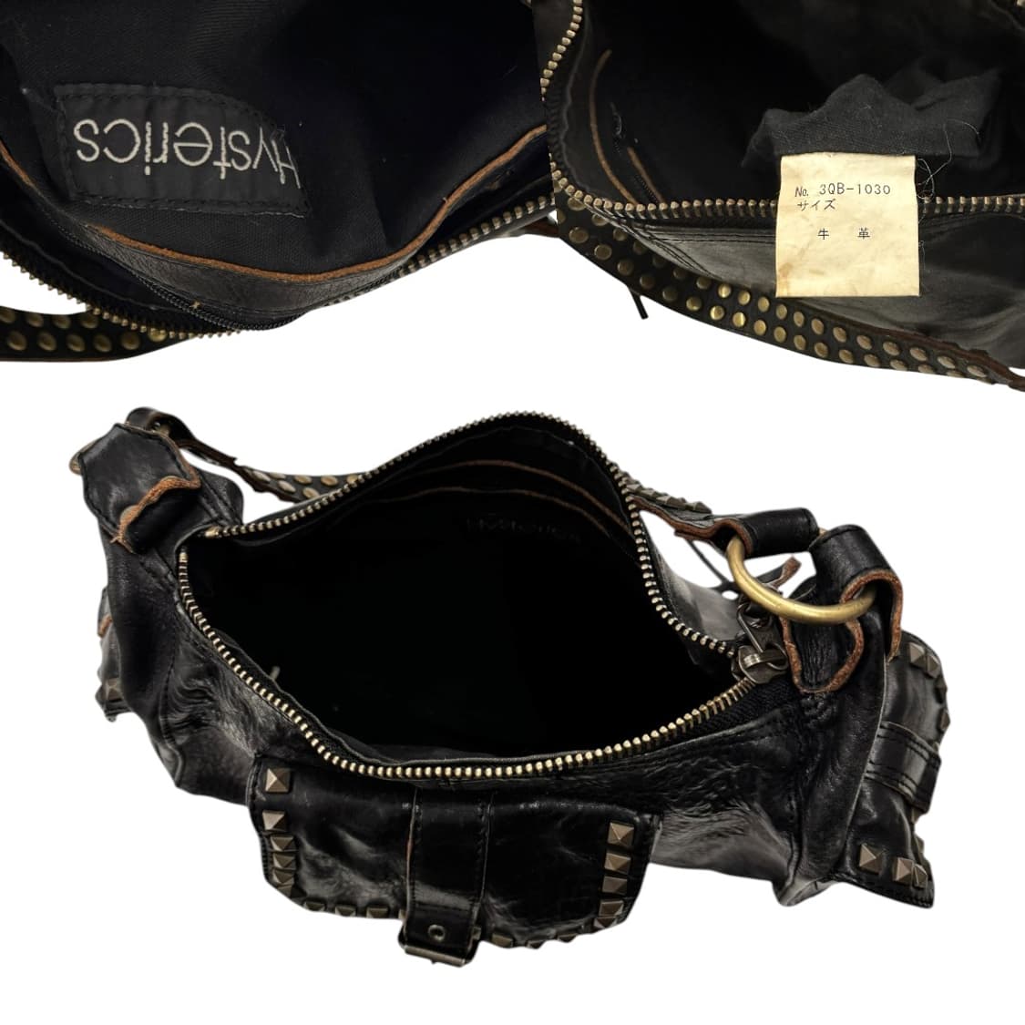 히스테릭글래머 레더 스터드 숄더백 블랙 상품이미지9