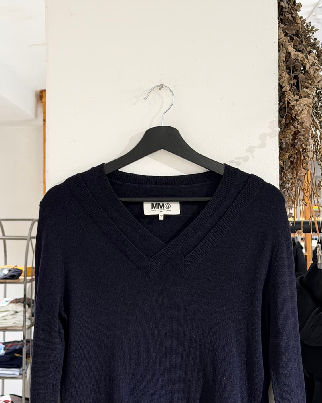 mm6 네이비 투 브이넥 스웨터 상품이미지4