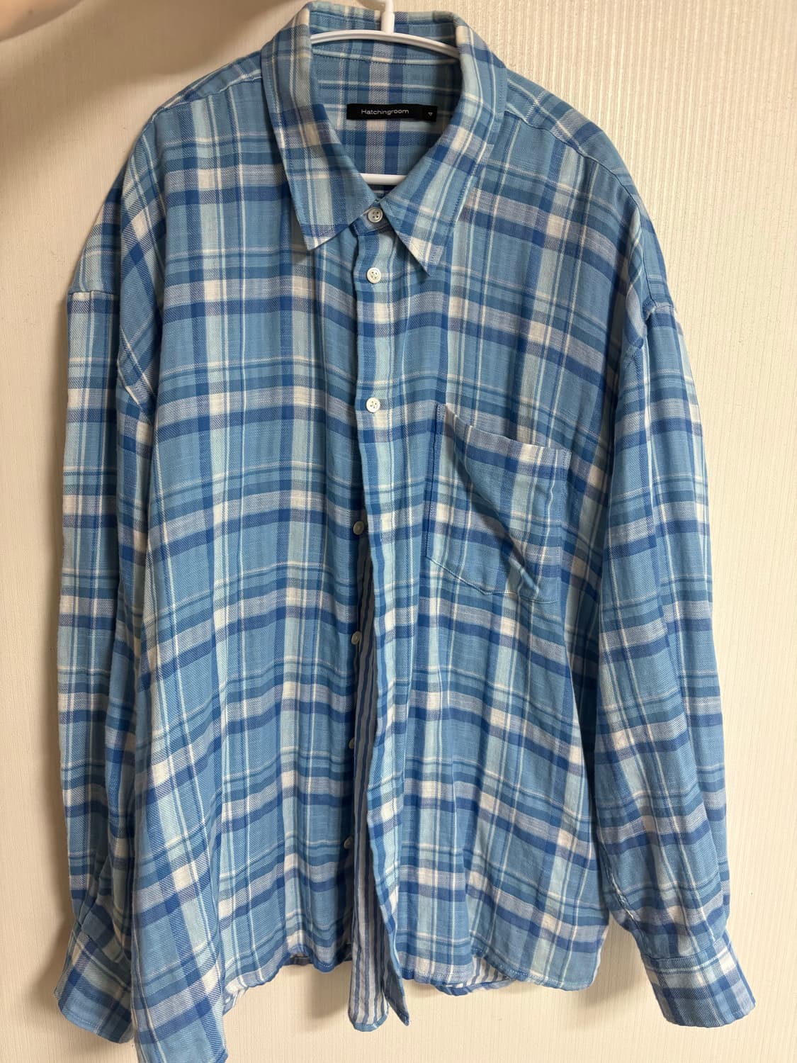 해칭룸 클랙식 셔츠 더블 페이스 체크 4사이즈 (라이즈 원빈 착용) 상품이미지3