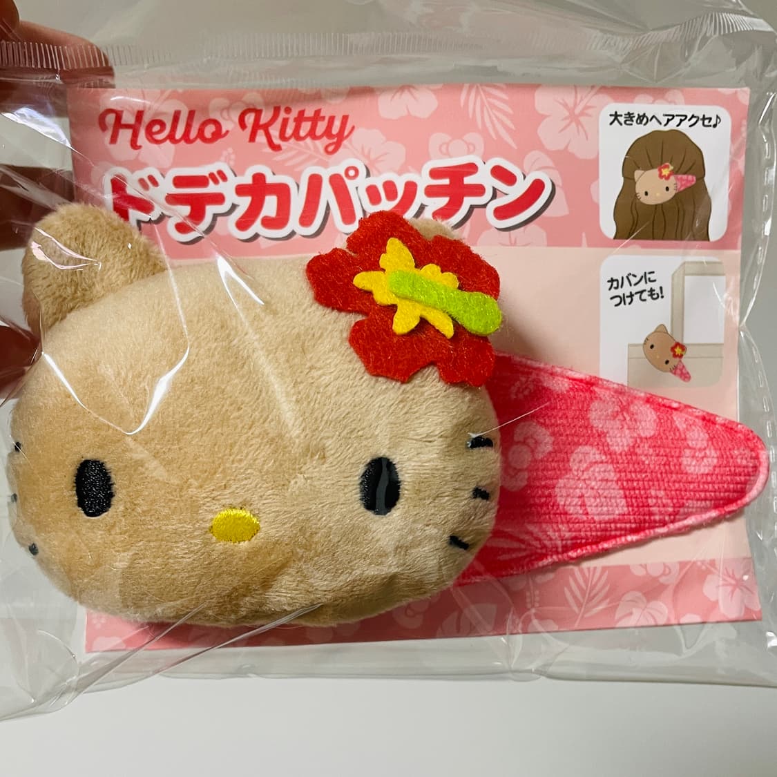 헬로키티 왕큰 똑딱삔 헤어핀 태닝키티 상품이미지1