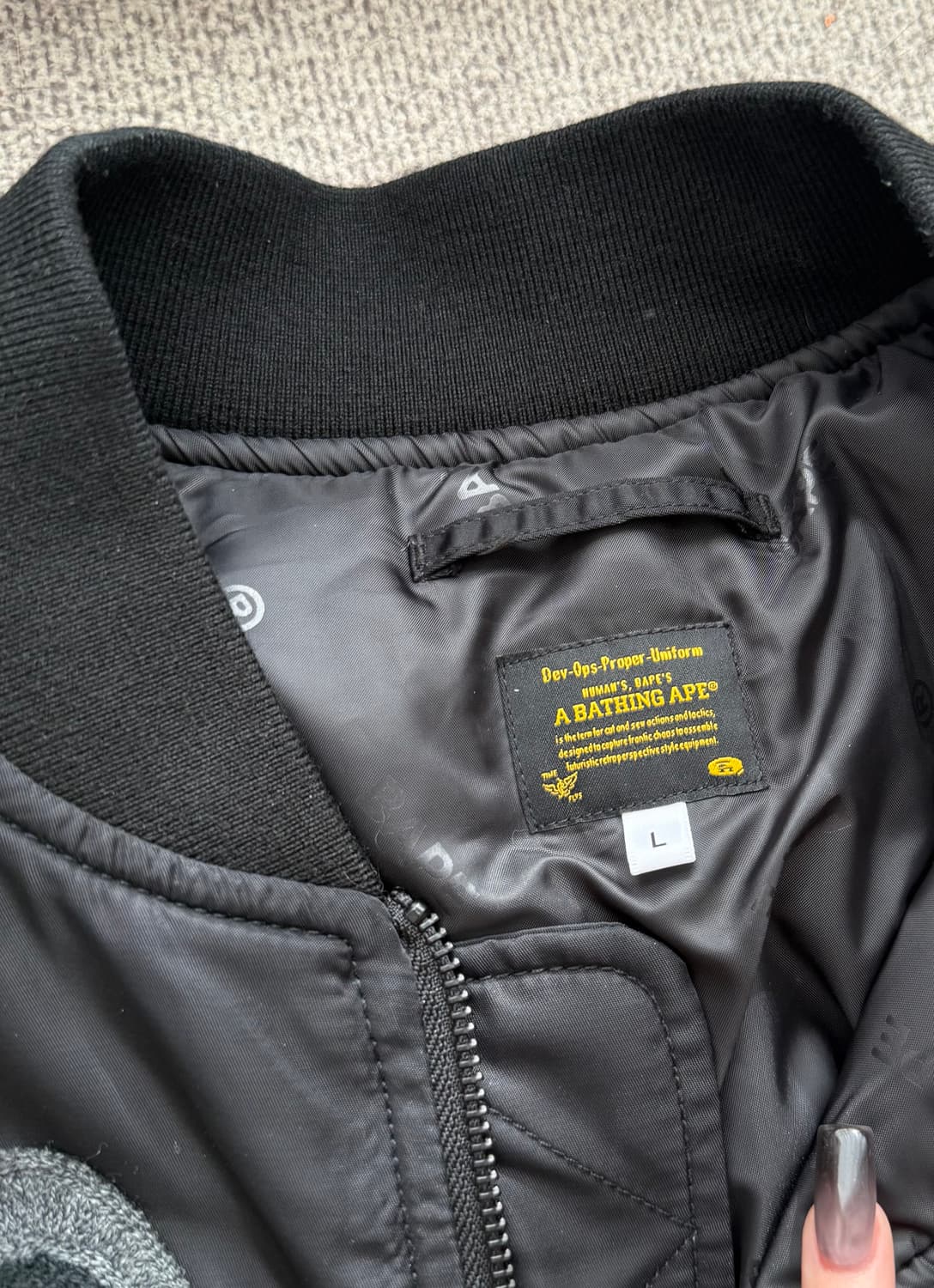 베이프 샤크 ma-1 블랙 상품이미지3