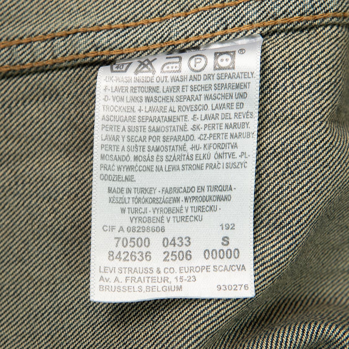 [S] 90s~ 리바이스 70500-0433 썬페이드 데님 트러커 자켓  상품이미지7