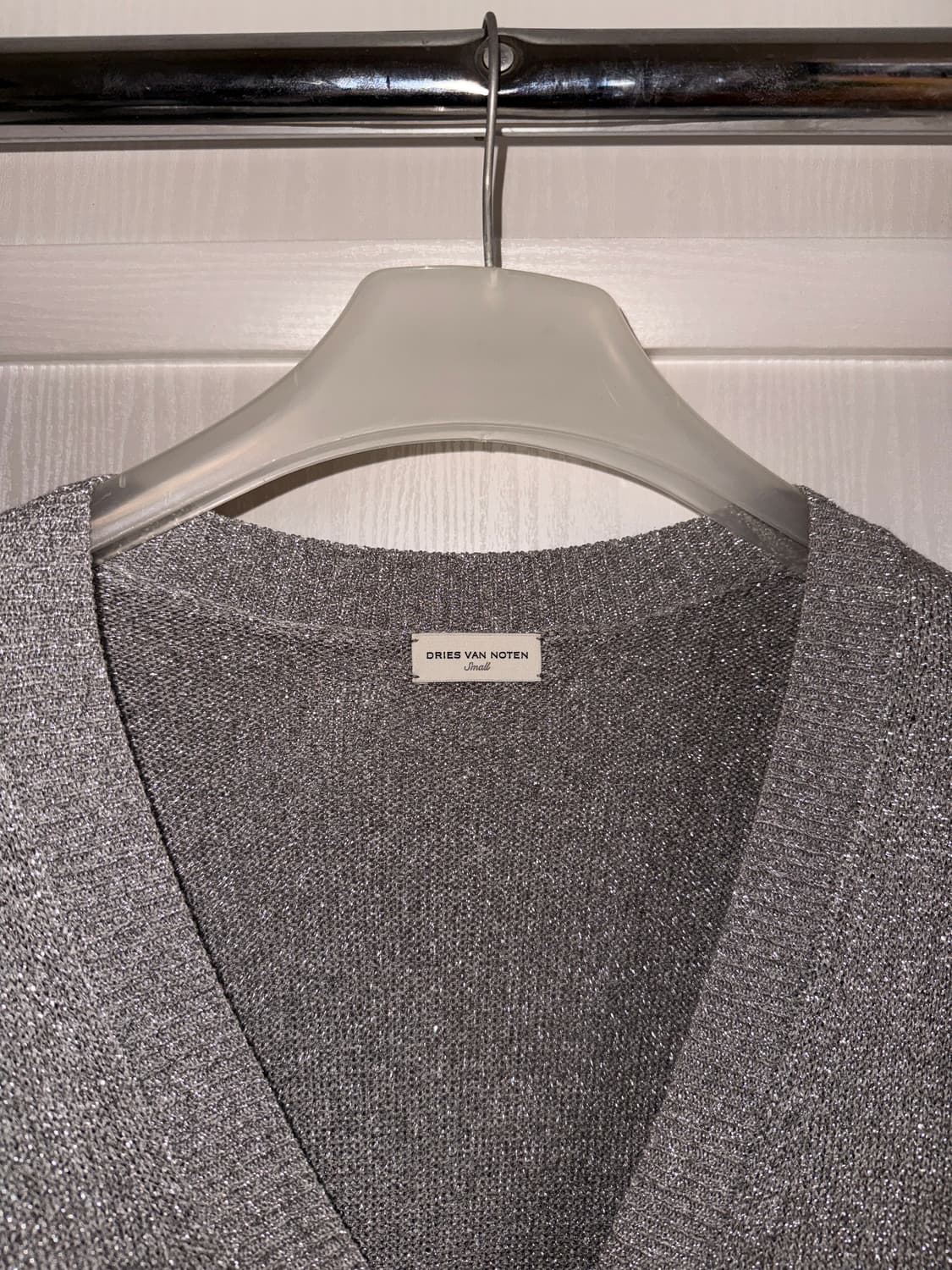 Silver Metalic Knit Cardigan 상품이미지2