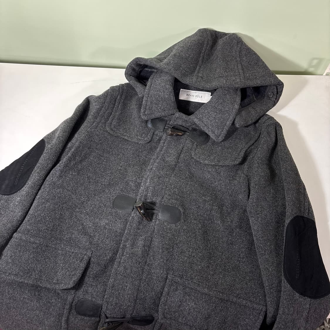 90-95 빈폴 차콜 엘보우패치 떡볶이 더플코트 상품이미지1