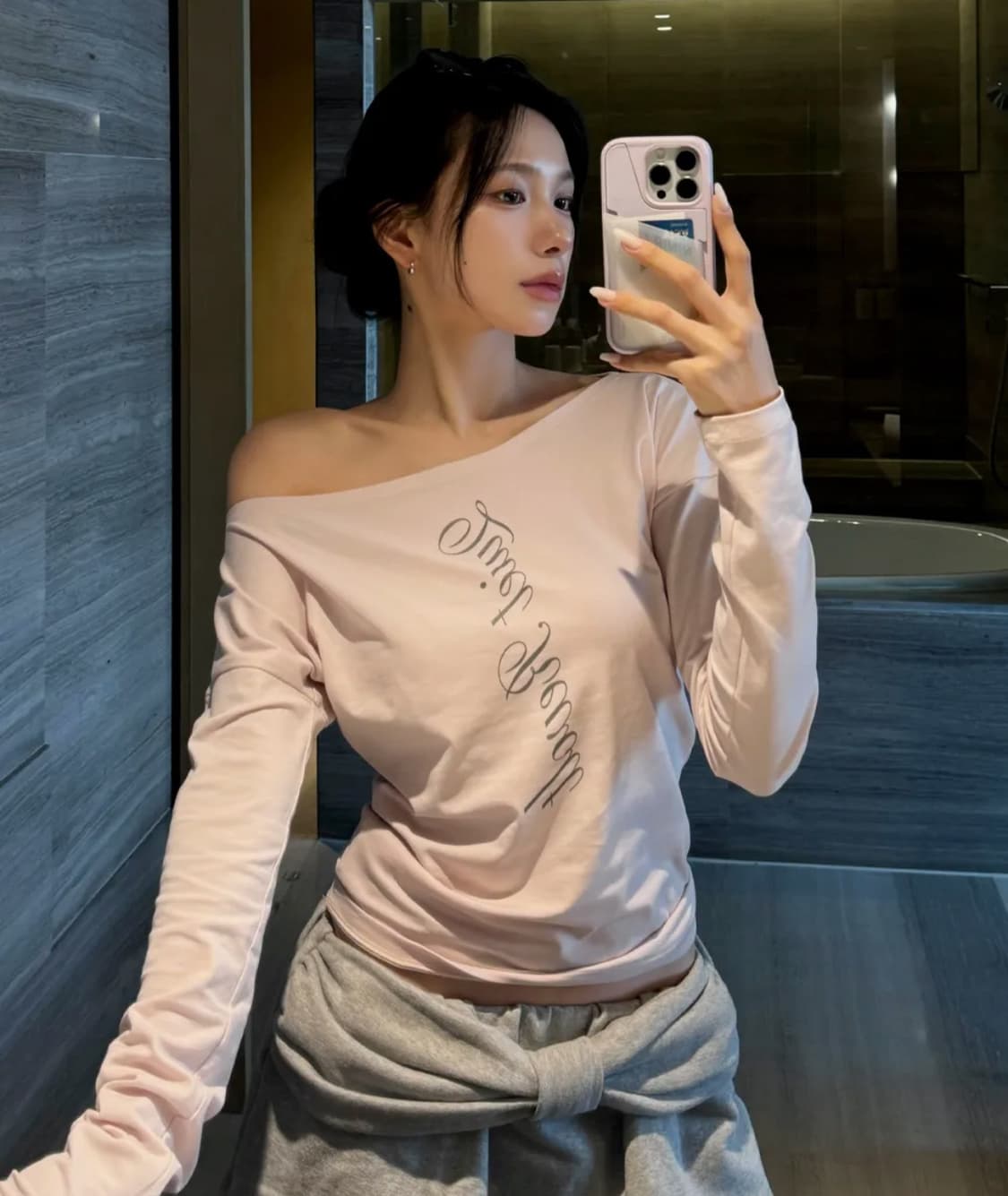 크랭크 리본 스커트 스웻팬츠 그레이 crank 상품이미지2