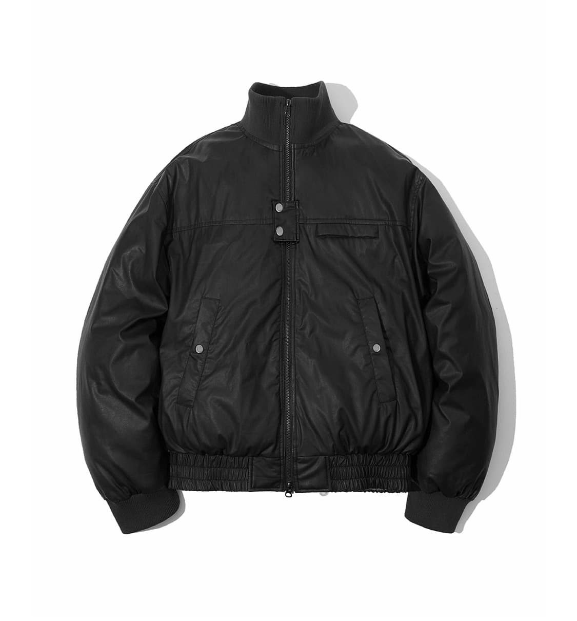 (S) 세컨모놀로그 레더 터틀텍 봄버 푸퍼 패딩 상품이미지1