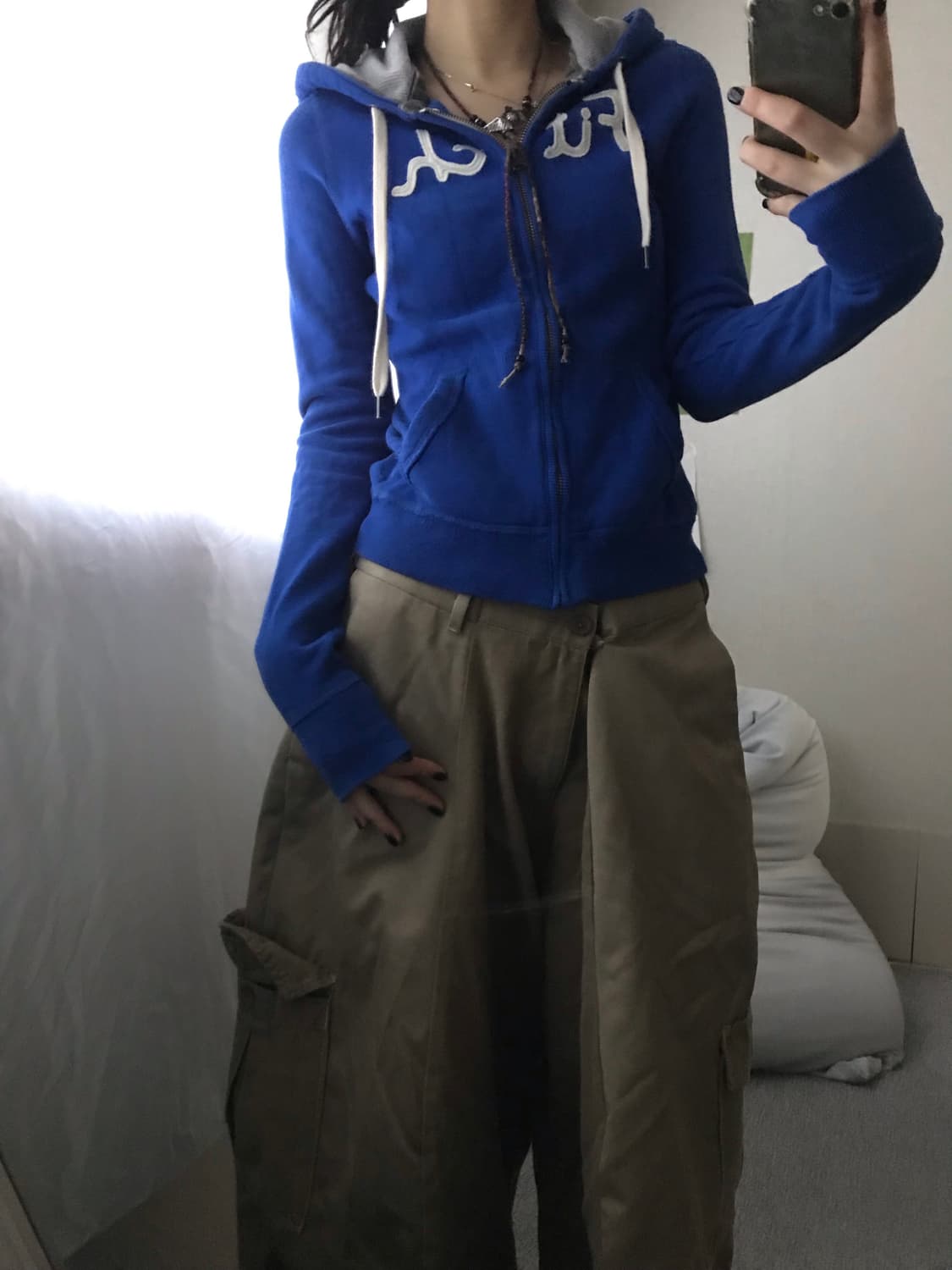 아베크롬비 블루 딱붙핏 후드집업 상품이미지3