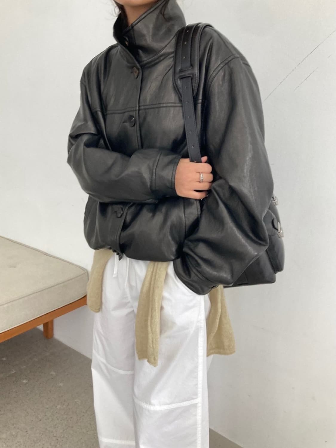 로맨티사이즈 레더자켓 상품이미지4