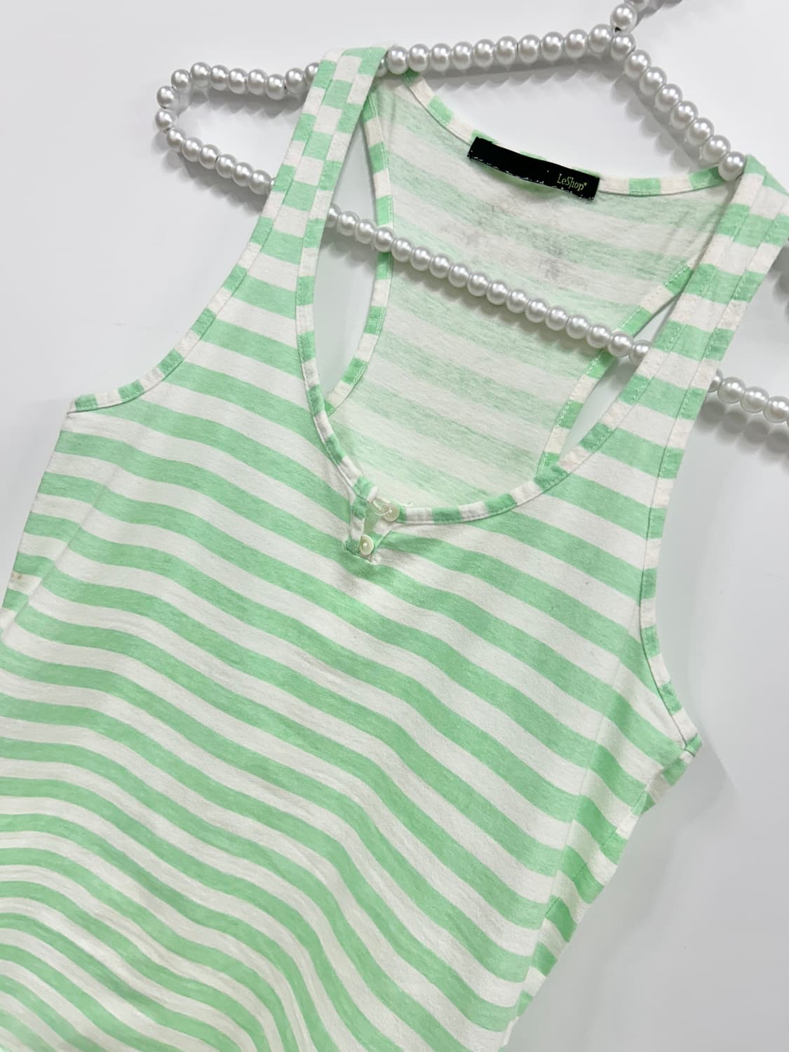 [LeShop] 갸루 스트라이프 레이서백 슬리브리스 상품이미지5