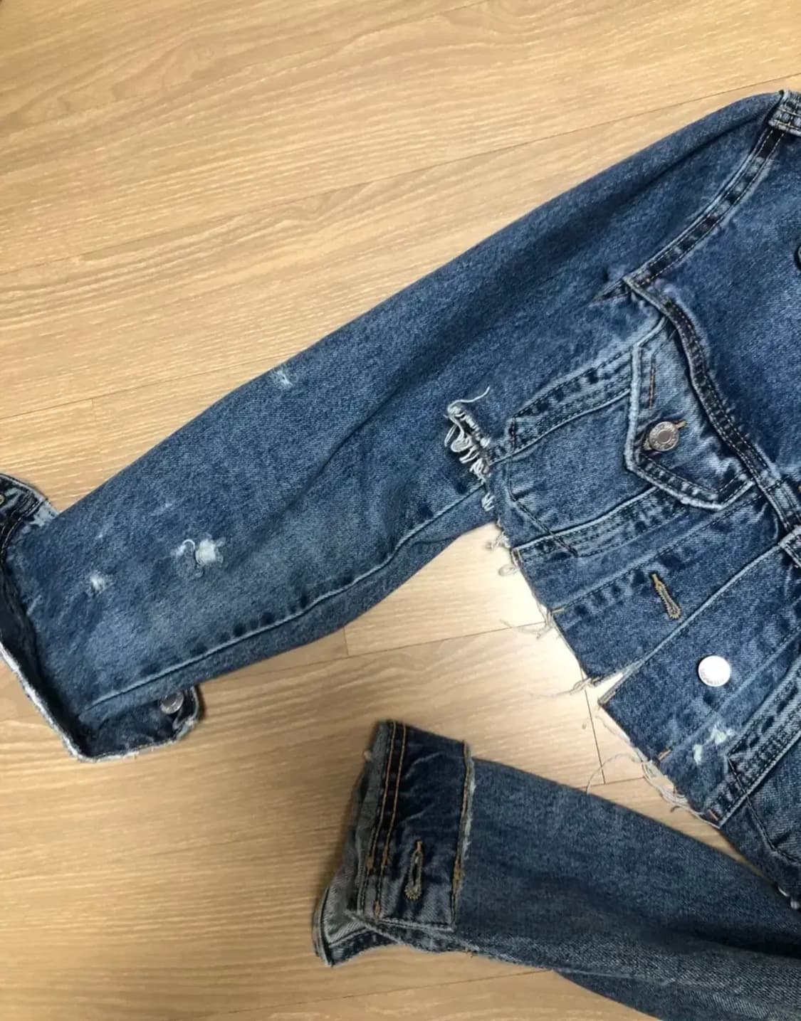 자라 크롭데님청자켓 S 상품이미지3