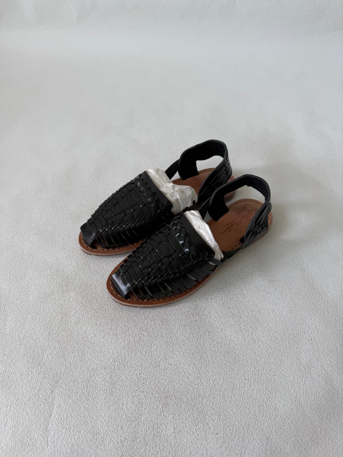 [EU37]Pre owned 레더 위밍 플랫 샌들 상품이미지3