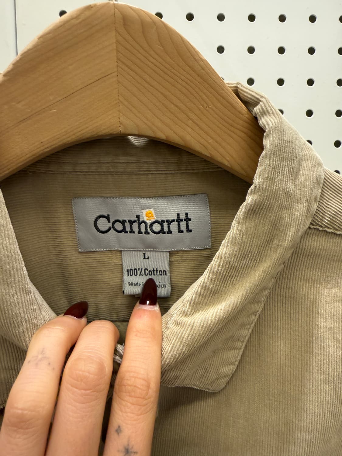 칼하트 원포켓 오버핏 셔츠 베이지 U1404 상품이미지5