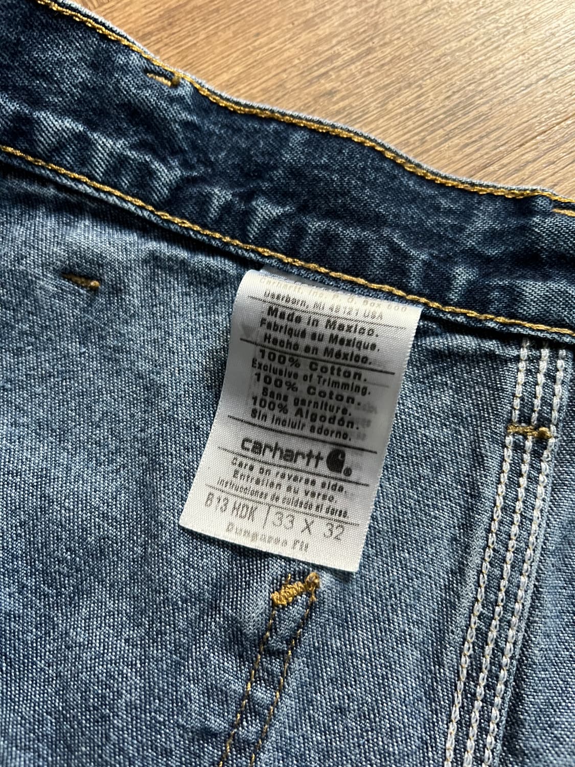 [33]칼하트 USA 빈티지 워싱 카펜터 싱글니 워크 데님 팬츠 상품이미지4