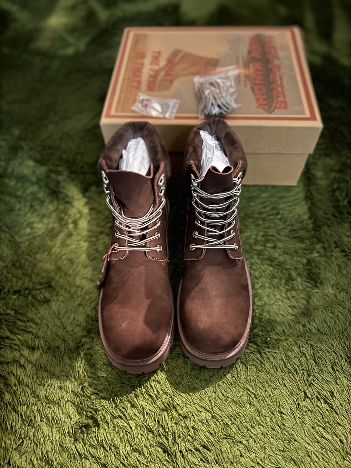 [290] 킨치 마이네임이즈피터 콜라보 옐로우 부츠 888 브라운 상품이미지2