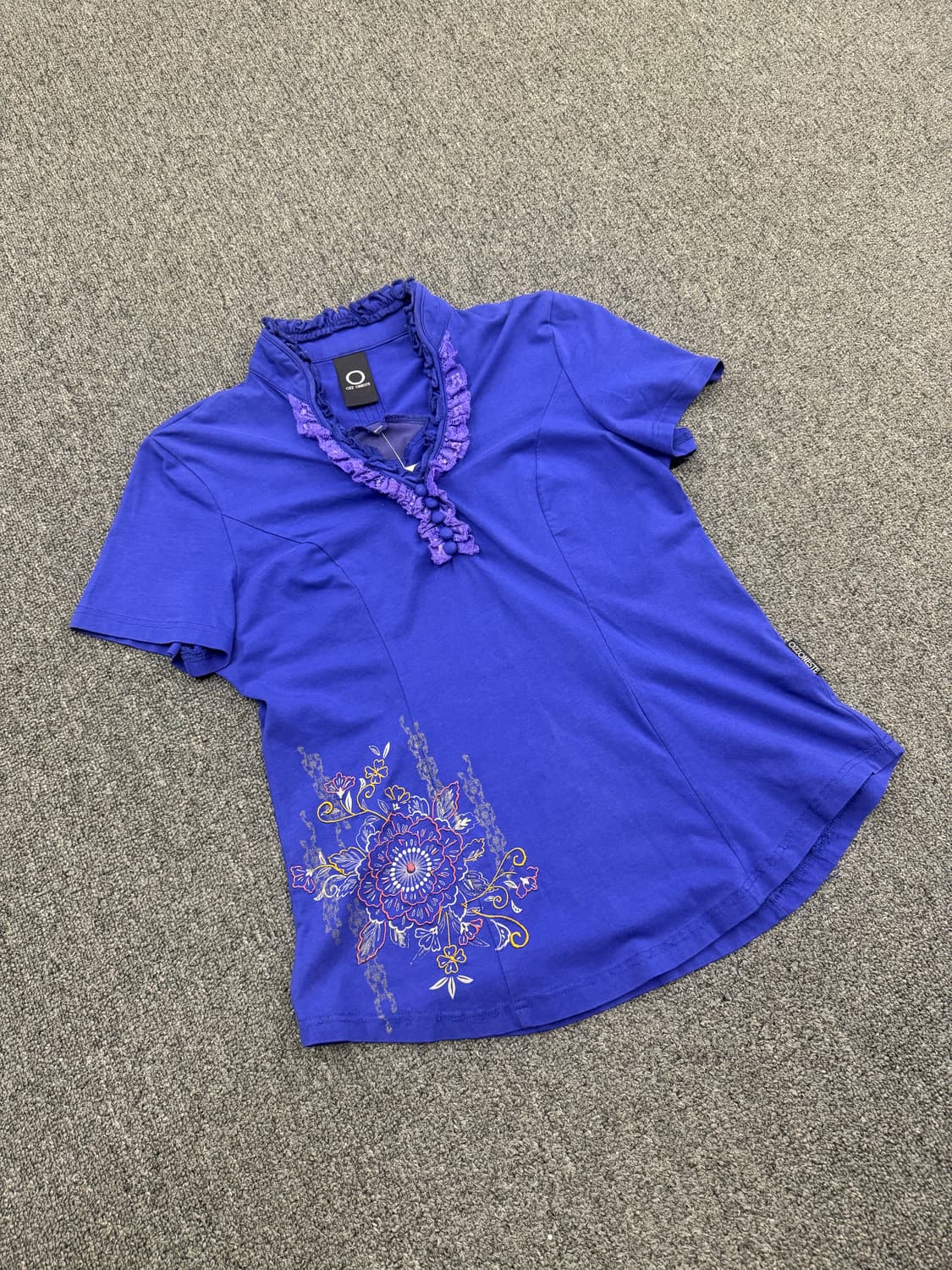 OS) Ozz Oneste 빈티지 레이스 자수 반팔티셔츠 상품이미지1